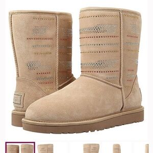 NEW Swarovski Crystals Serape Bling Suede Boots Sz 10 $495
